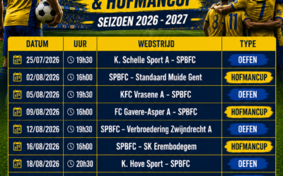 Oefenwedstrijden Fanions 2026-2027